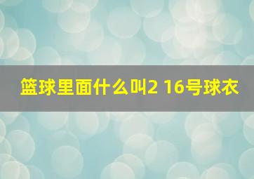 篮球里面什么叫2 16号球衣